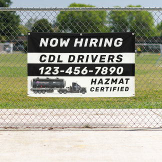Personalize Now Hiring Hazmat CDL Drivers Banner