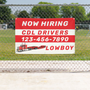 Personalize Now Hiring Lowboy CDL Drivers Banner