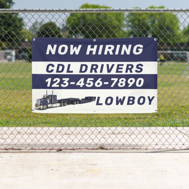 Personalize Now Hiring Lowboy CDL Drivers  Banner (Insitu)