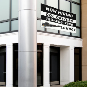 Personalize Now Hiring Lowboy CDL Drivers Large Banner