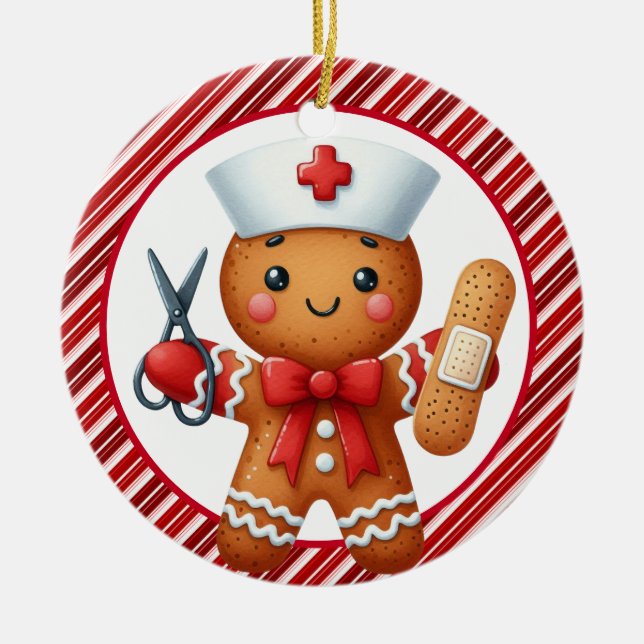 Personalize Nurse Christmas Ornament (Front)