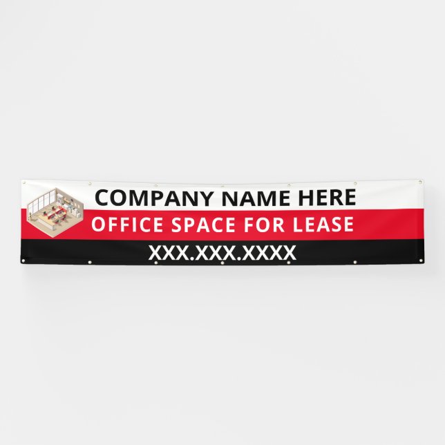 Personalize Office Space For Lease Large Banner (Horizontal)