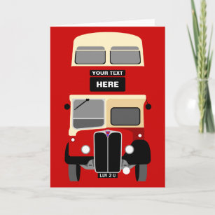 Personalize Old Brighton Double Decker Bus Card