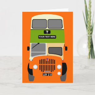 Personalize Old Glasgow Double Decker Bus Card
