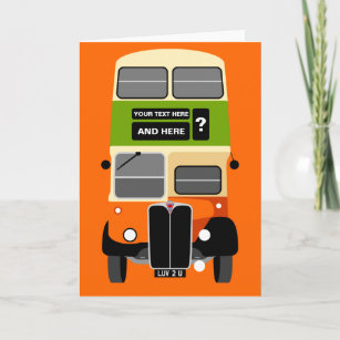 Personalize Old Glasgow Double Decker Bus Card