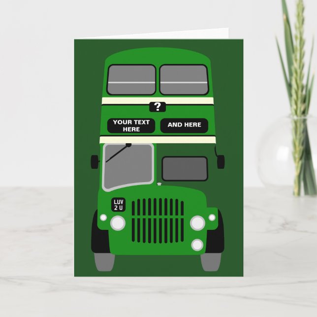 Personalize Old Liverpool Double Decker Bus Card (Front)