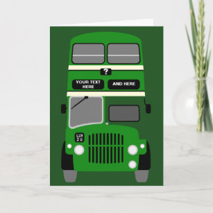 Personalize Old Liverpool Double Decker Bus Card