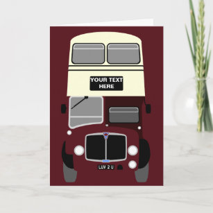 Personalize Old Lowestoft Double Decker Bus Card