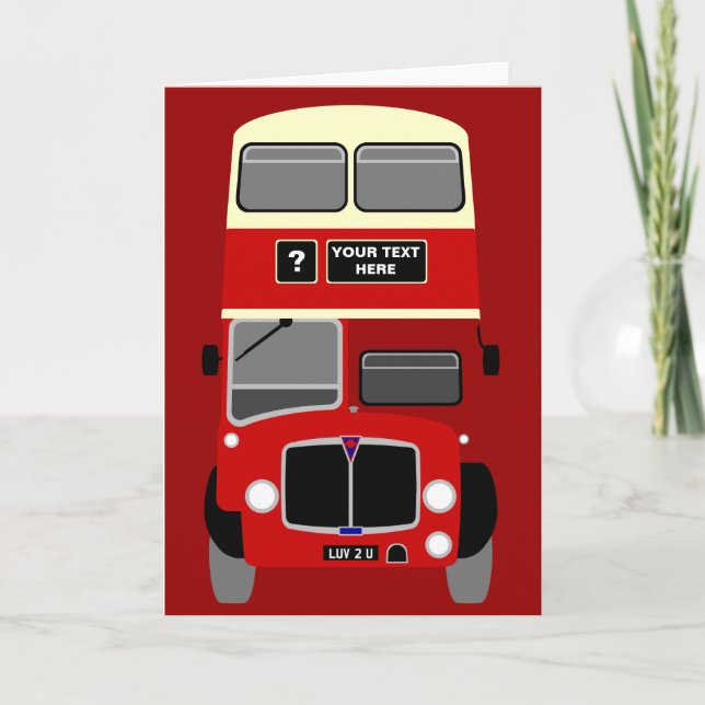 Personalize Old Southampton Double Decker Bus Card (Front)