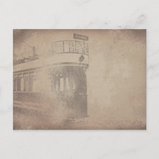 Personalize | Old Tram | Streetcar | Vintage Paper Postcard