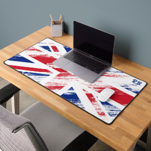 Personalize Old Vintage Grunge United Kingdom Flag Desk Mat