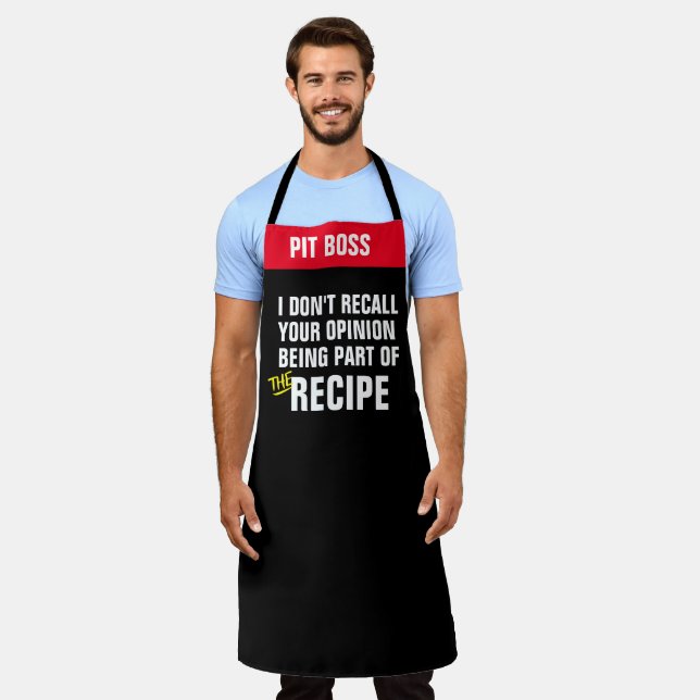 Personalize Opinion  Funny Chef Attitude Grill Apron (Worn)