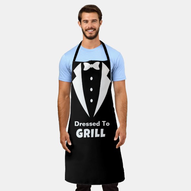 Personalize Opinion  Funny  Dressed To Grill Chef Apron (Worn)