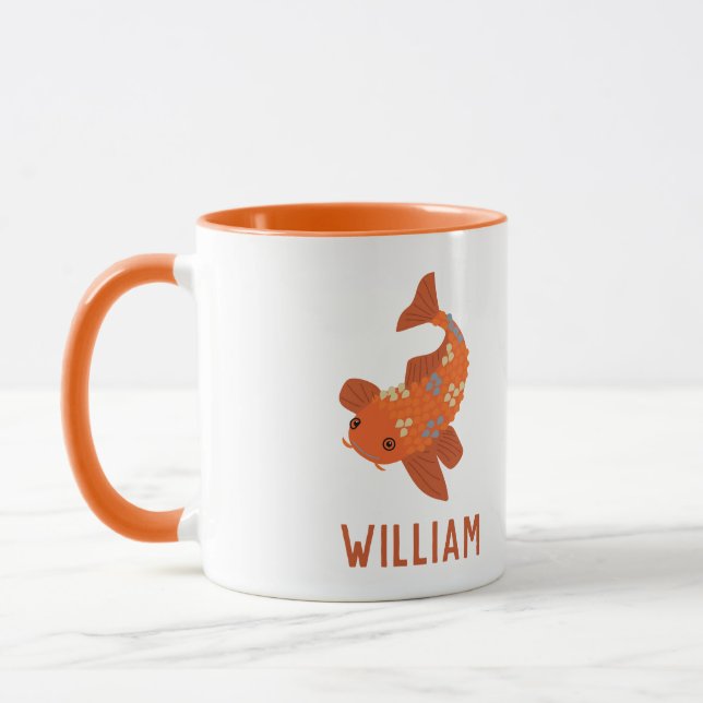 Personalize Orange Koi Goldfish Mug (Left)