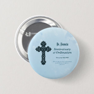 Personalize, Ordination Anniversary Priest, Cross 2 Inch Round Button
