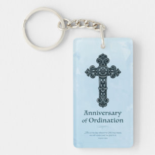 Personalize, Ordination Anniversary Priest, Cross Keychain