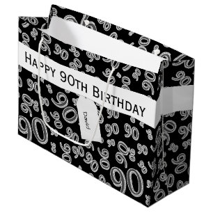Personalize: Over The Hill 90th Birthday Theme Large Gift Bag