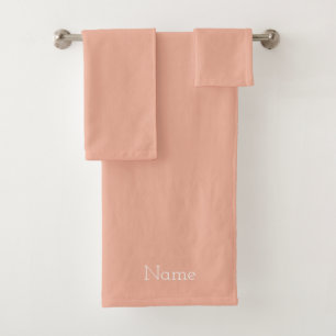Personalize Pale Peach  Bath Towel Set