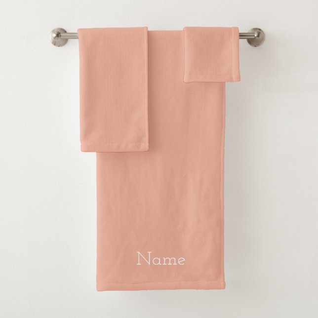 Personalize Pale Peach  Bath Towel Set (Insitu)