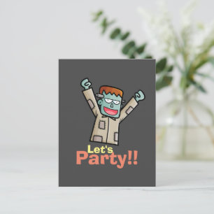 Personalize Party Frankenstein Postcard