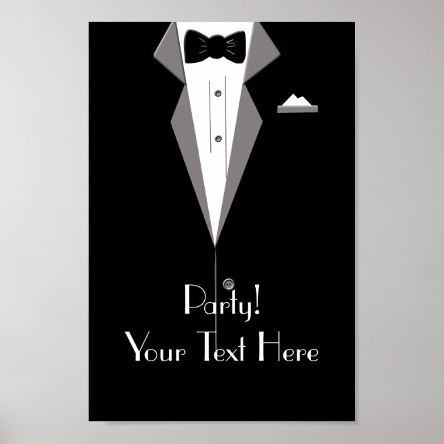 Personalize Party Poster Tuxedo Art (Front)