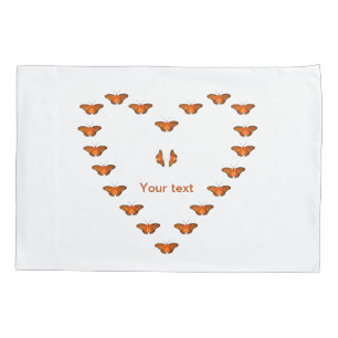 Personalize Passion butterflies in heart shape Pillowcase
