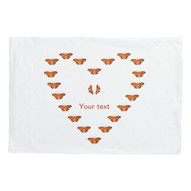 Personalize Passion butterflies in heart shape  Pillowcase (Back)