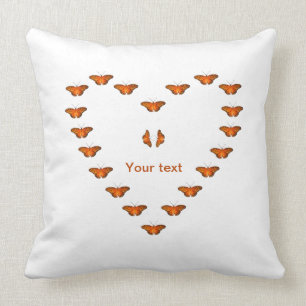 Personalize Passion butterfly in heart shape dance Throw Pillow