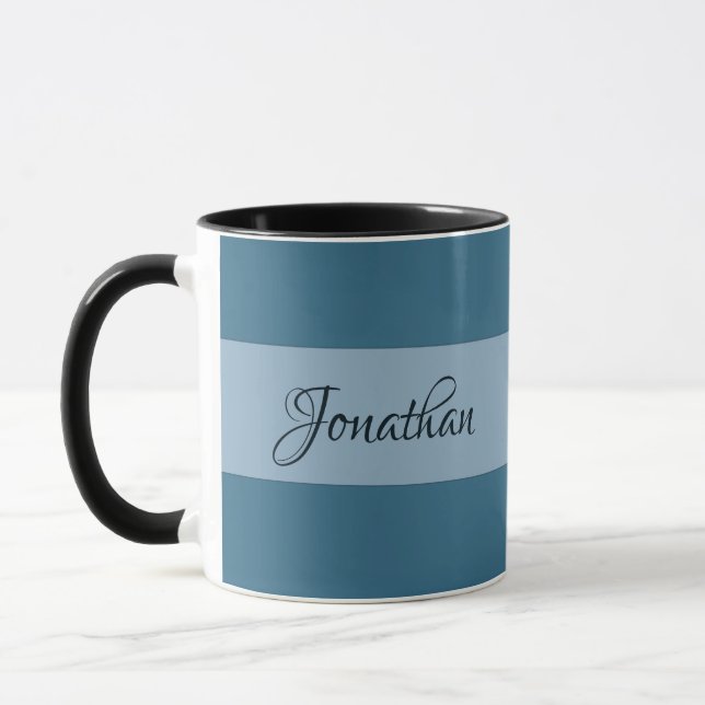 Personalize Pastel Blue Background Mug (Left)