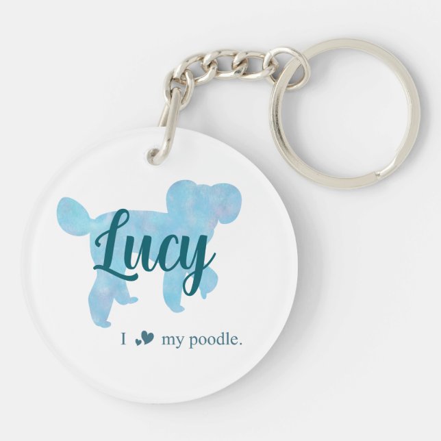 Personalize Pastel Blue Poodle Silhouette custom (Dos)