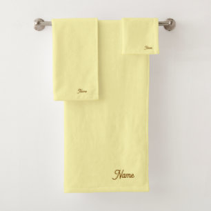 Personalize Pastel Yellow Gift Personal      Bath Towel Set