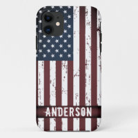 Personalize Patriotic Red White Blue American Flag