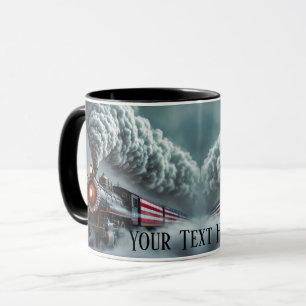 Personalize Patriotic Steam Engine Train Mug