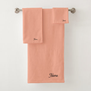 Personalize Peach Gift Personal Bath Towel Set