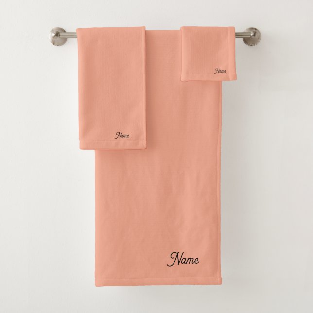 Personalize Peach Gift Personal      Bath Towel Set (Insitu)