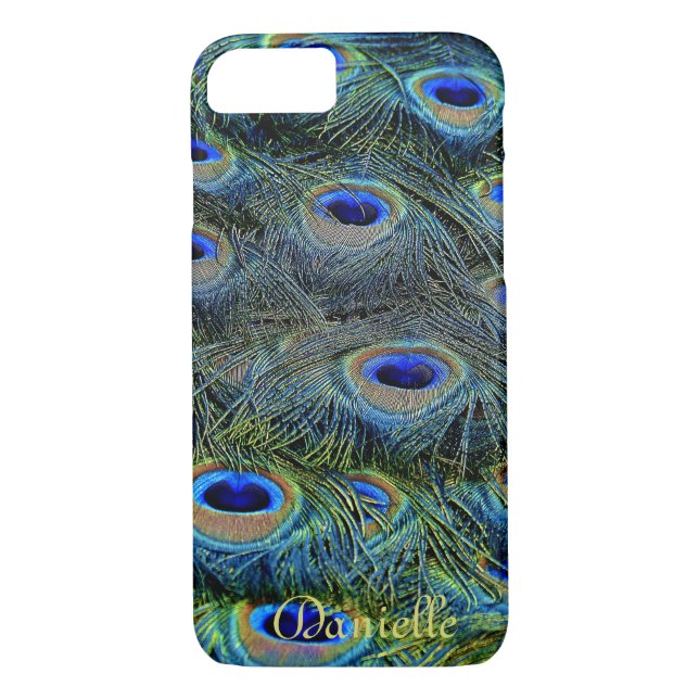 Personalize Peacock Feather Case-Mate iPhone Case (Back)
