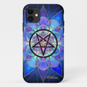 Personalize Pentagram Add Name Purple Blue Case-Ma iPhone 11 Case