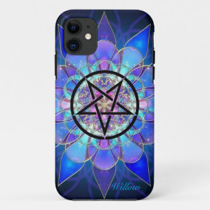 Personalize Pentagram Add Name Purple Blue iPhone 11 Case