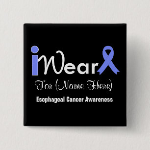Personalize Periwinkle Ribbon Esophageal Cancer 2 Inch Square Button