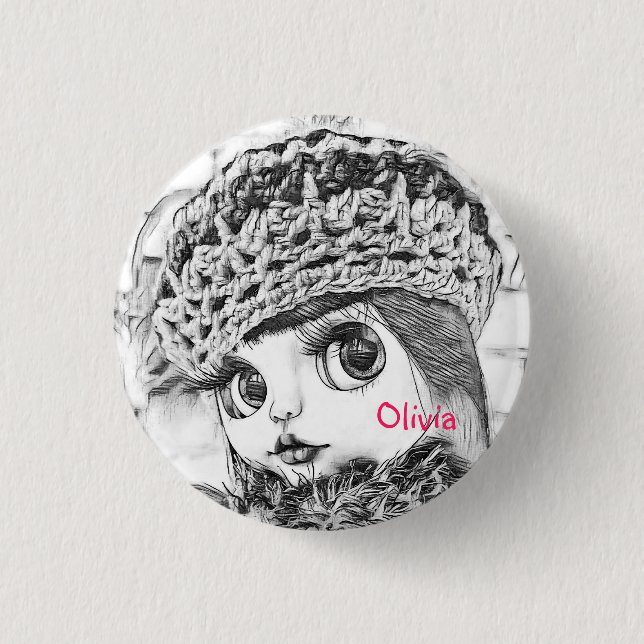 Personalize, personal, birthday 1 inch round button (Front)