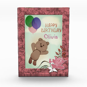 Personalize, personal, birthday, Teddy bear, greet Photo Block