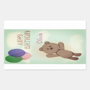 Personalize, personal, birthday, Teddy bear Sticker