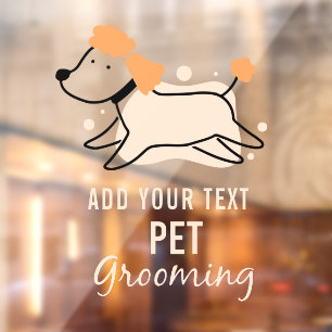 Personalize Pet Grooming Shop Front Window Cling