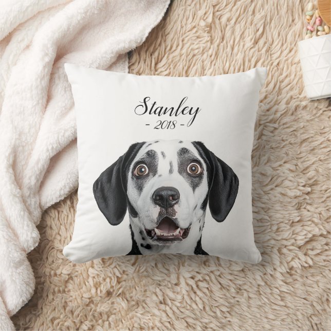 personalize pet name & picture throw pillow (Blanket)