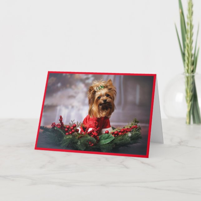 Personalize Pet Photo Upload A Favourite Add Names Holiday Card (Front)