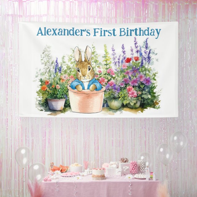Personalize Peter in a pot First Birthday Party Banner (Party)