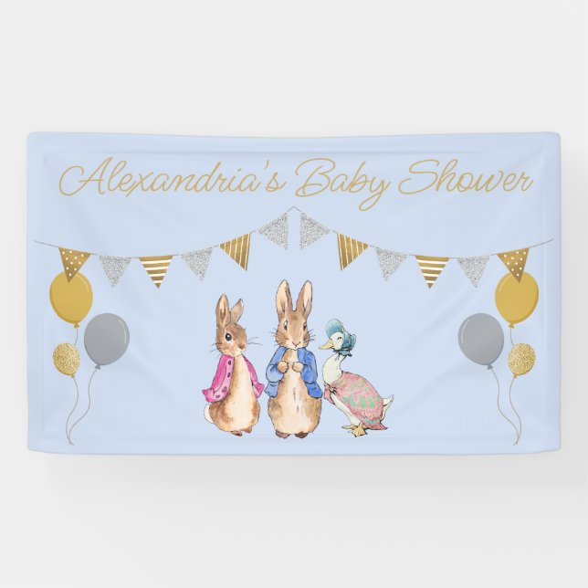 Personalize Peter rabbit Baby Shower Garden Sign (Horizontal)
