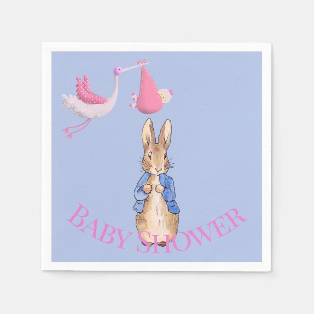 Personalize Peter rabbit Baby Shower Napkin (Front)