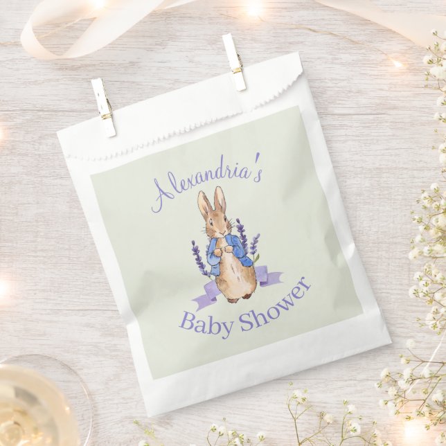 Personalize Peter the Rabbit Baby shower Favour Bag (Clipped)