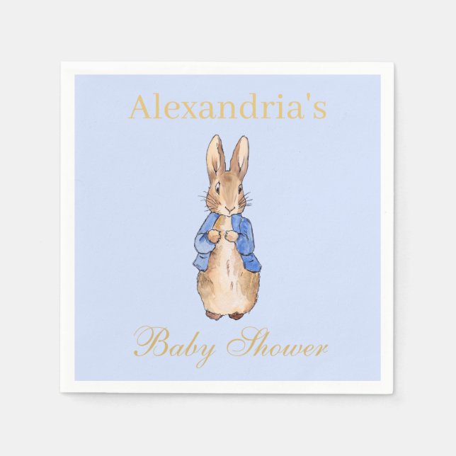 Personalize Peter the Rabbit Baby Shower Napkin (Front)